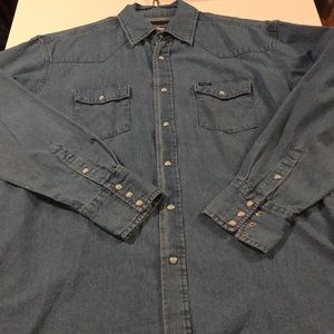 wrangler stonewash denim work shirt